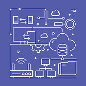 云数据技术概念设计模板。大纲抽象的象征