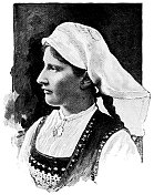 穿着传统服装的挪威妇女――19世纪
