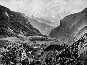 瑞士伯尔尼坎顿的因特拉肯镇――19世纪