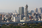 大阪市景，日本的地标建筑Tsutenkaku塔