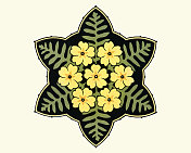 花束设计黄花，19世纪