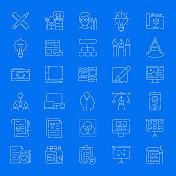 与设计思维相关的矢量细线图标的简单集合。大纲符号集合 与设计思维相关的矢量细线图标的简单集合。大纲符号集合