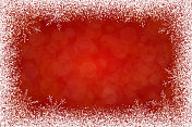 矢量圣诞雪框架上的红色散景背景