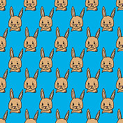 兔子涂鸦无缝图案