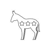 政治和选举黑色细线图标