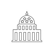 政治和选举黑色细线图标