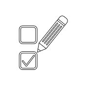 政治和选举黑色细线图标