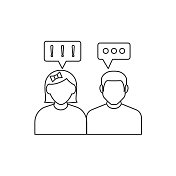 政治和选举黑色细线图标 政治和选举黑色细线图标