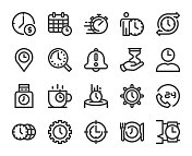 时间管理-粗体线图标 时间管理-粗体线图标