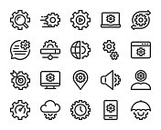 齿轮元素-粗体线图标 齿轮元素-粗体线图标