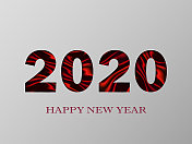 2020年新年快乐横幅与3d流体设计