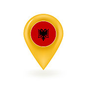 阿尔巴尼亚国旗地图大头针图标