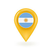 阿根廷国旗地图大头针图标