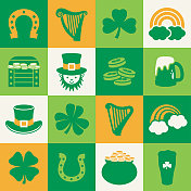 圣帕特里克节广场图标集 圣帕特里克节广场图标集