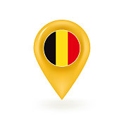比利时国旗地图大头针图标