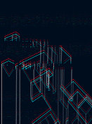 摘要毛刺数字增强线结构插图背景