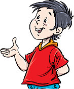 快乐的男孩,白色的背景。 快乐的男孩,白色的背景。