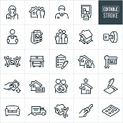 家居购买细线图标-可编辑的笔触 家居购买细线图标-可编辑的笔触