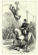 斯图亚特的骑兵在美国内战期间切断了电报线