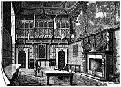 英国哈特菲尔德市哈特菲尔德住宅的大理石大厅――19世纪