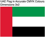 阿拉伯联合酋长国国旗精确CMYK颜色(尺寸3x2)