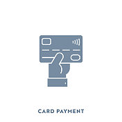 信用卡支付单色业务平面图标。像素完美