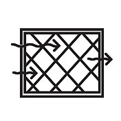 家居效率现代高效炉过滤图标在细线风格