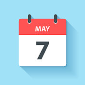 5月7日-日日历图标在平面设计风格