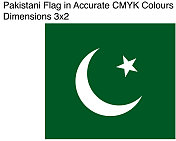 精确CMYK颜色的巴基斯坦国旗(尺寸3x2)
