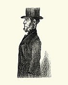 高大,军人的男人,维多利亚时代的伦敦人物,1850年代 高大,军人的男人,维多利亚时代的伦敦人物,1850年代