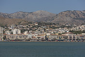 希腊海岸的希奥斯岛码头在希腊