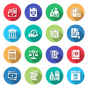 会计相关矢量平面图标的简单集合。符号集合。 会计相关矢量平面图标的简单集合。符号集合。