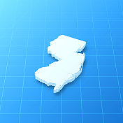新泽西3D地图上的蓝色背景
