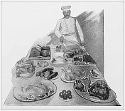 古董插图:厨师与食物