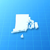 罗德岛3D地图上的蓝色背景