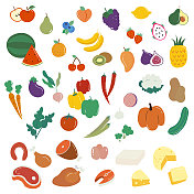 矢量插图的食物和饮料的概念。平面现代设计的网页，横幅，展示等。