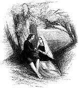 伊莫金在辛白林宫殿的花园里给了Posthumus她母亲的戒指-威廉・莎士比亚的作品