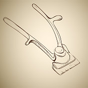 复古机械剪刀的时尚插图 复古机械剪刀的时尚插图