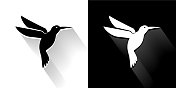 蜂鸟黑白长影图标