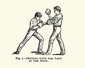 拳击，拳击手用左手击打身体，维多利亚