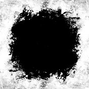 在白纸背景中间手绘的黑洞-用湿纸蘸水性颜料压成的手绘水彩矢量图-可见的水基纸表面