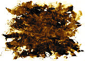黄金爆炸-黄色和青铜阴影的大云-矢量插图与肮脏的不均匀的不规则和褶皱的表面孤立在白纸背景-抽象艺术品手绘和皱褶纸