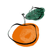橙色的墨水和颜色的插图