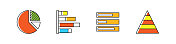 图形和图表相关的矢量线图标。大纲符号集合