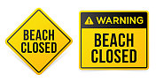 泳滩封闭警告标志