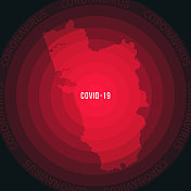 果阿COVID-19传播地图。冠状病毒爆发