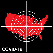 COVID-19美国目标地图图标