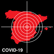 COVID-19西班牙目标地图图标