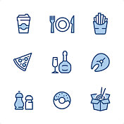 快餐-像素完美的蓝色图标