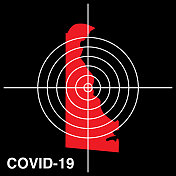 特拉华州COVID-19目标地图图标